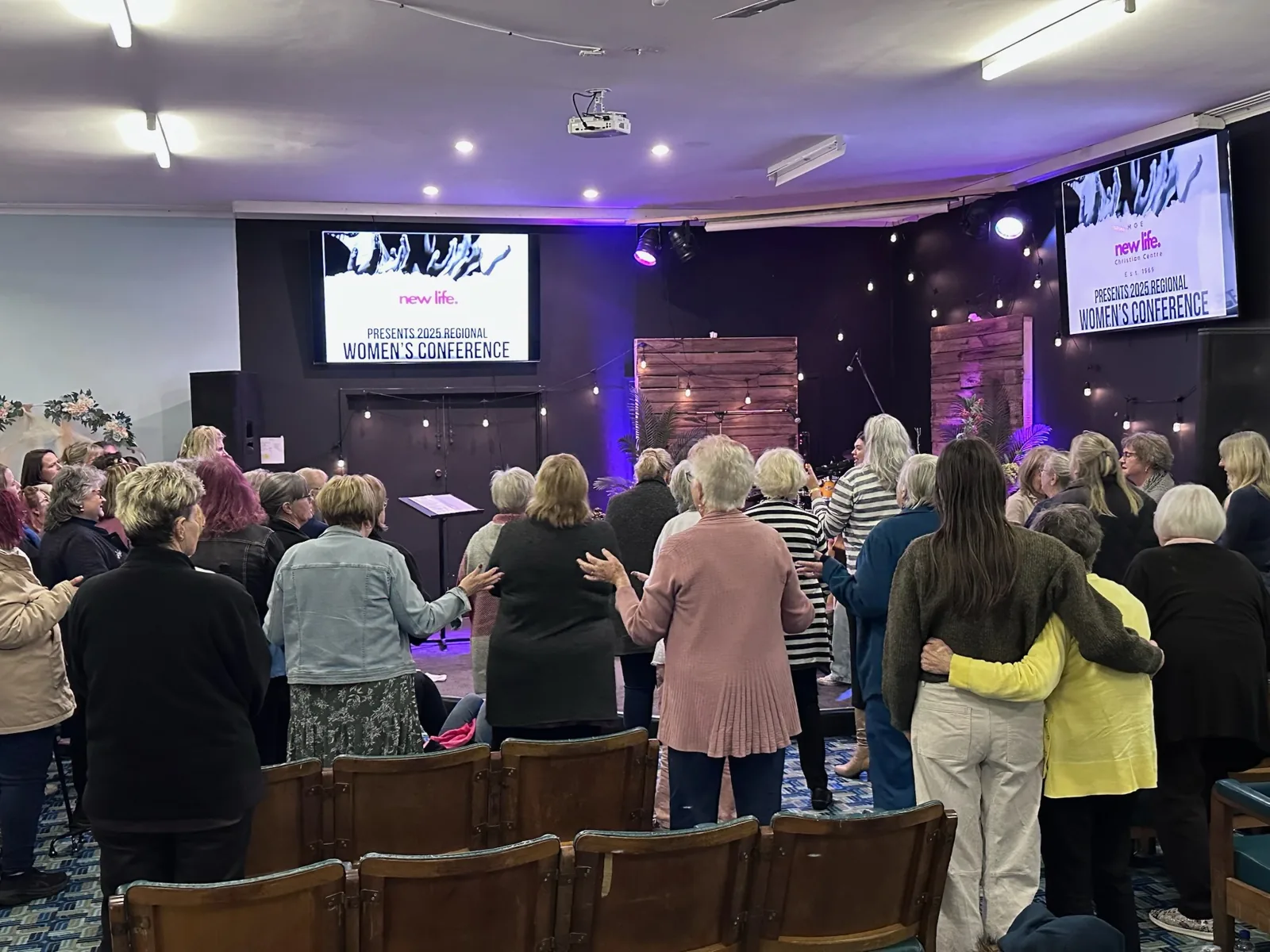 The church community gathered for worship